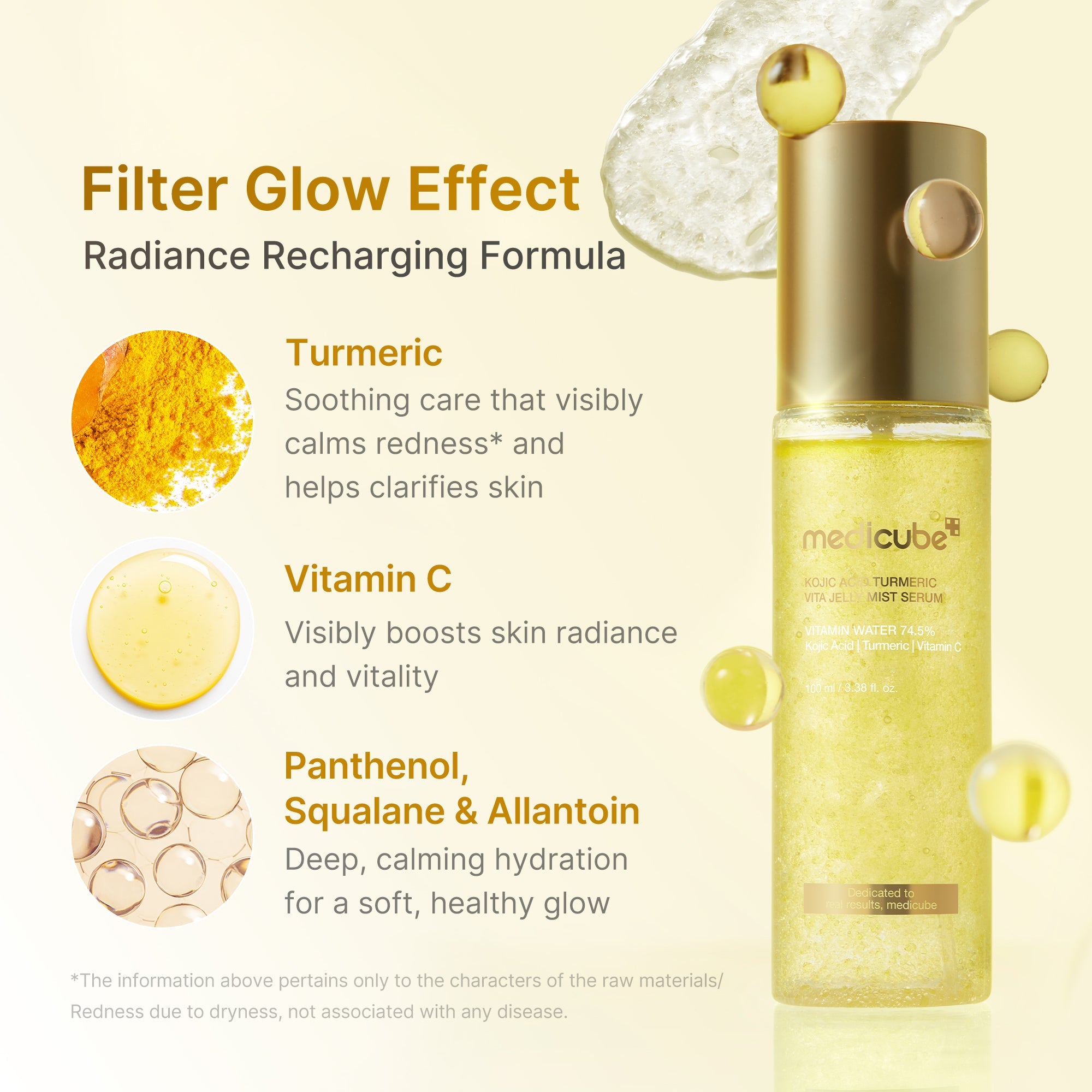 Kojic Acid Turmeric Vitamin Gold Jelly Mist Serum - medicube.us