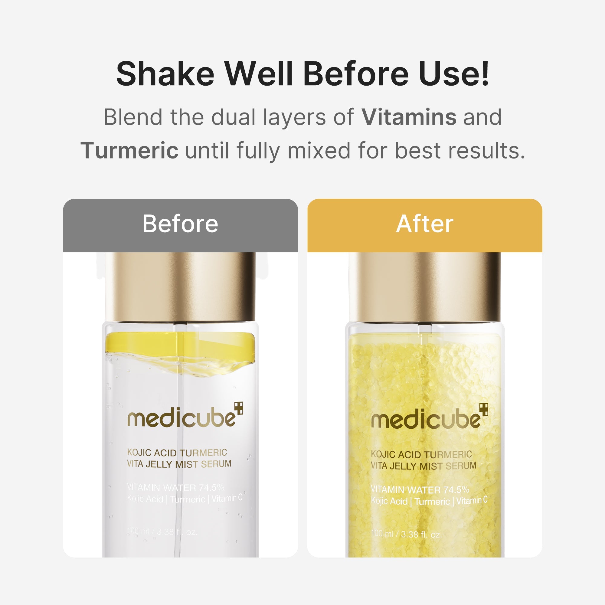 Kojic Acid Turmeric Vitamin Gold Jelly Mist Serum - medicube.us