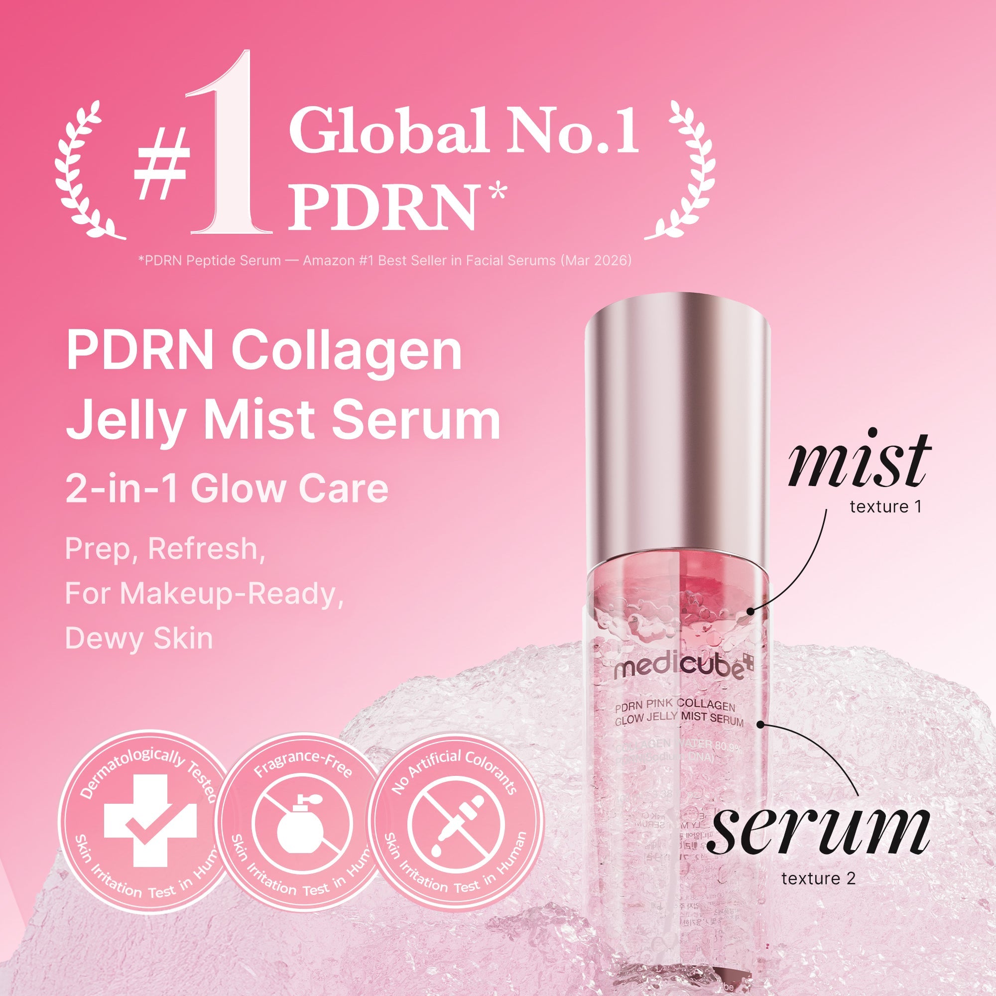 PDRN Pink Collagen Glow Jelly Mist Serum - medicube.us